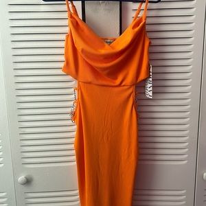 Almost Famous, Medium, Orange, Body dress with chain sides